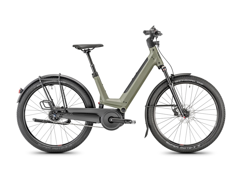 MOUSTACHE J ON / Olive / Transmission à chaine Nexus / Porte-Bagages Light / Batterie 625Wh