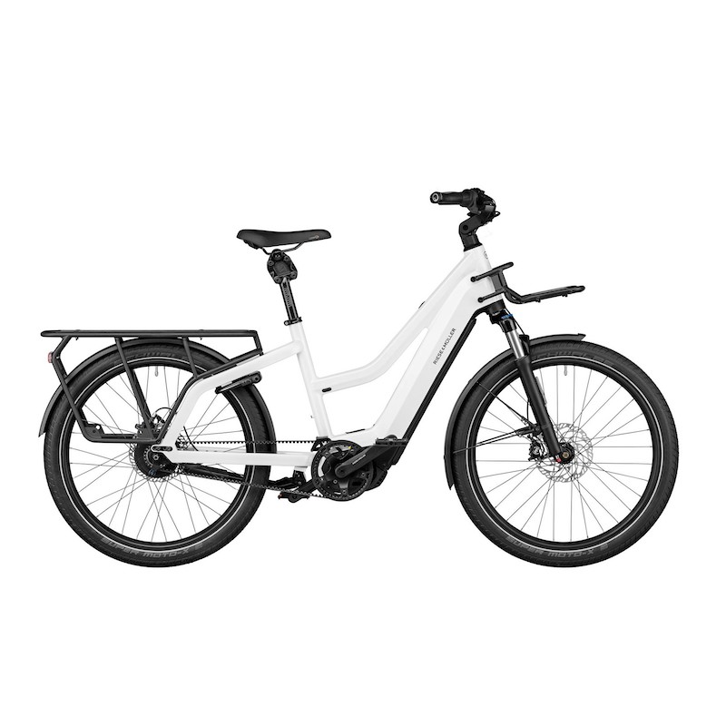 RIESE&amp;MÜLLER MULTICHARGER 2 MIXTE GT VARIO / Pearl White-Black Matt / 47cm / BATTERIE 750 Wh / PORTE-BAGAGES AVANT CARGO / KIT SAFTY BAR / GX / COCKPIT INTUVIA 100 / ( code configuration F01186_1104030812061514 )